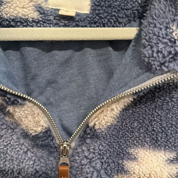 Thread & Supply Boxy cozy Sweatshirt Patterned with quarter zip - Picture 4 of 11